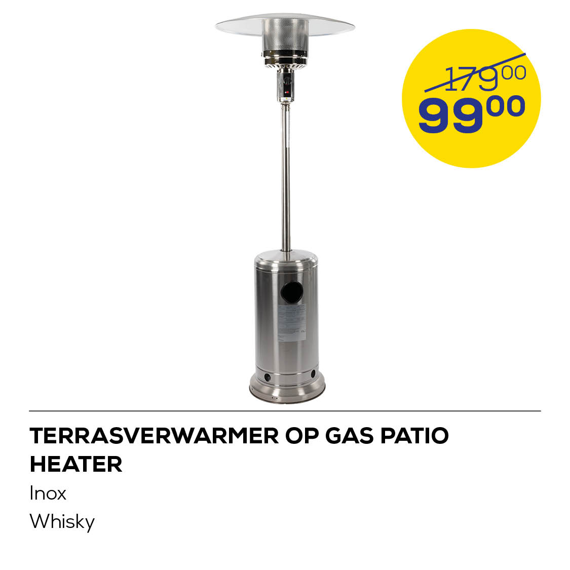 Terrasverwarmer Inox op Gas Patio Heater